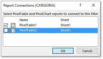 Slicer Report Connections no Excel